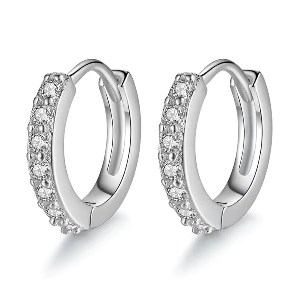 925 Sterling Silver Needle Drill Earrings